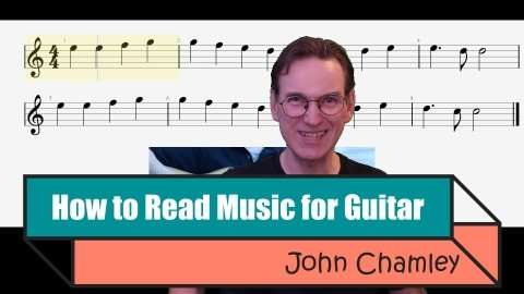 Skillshare paid course: How to Read Music for Guitar by John Chamley 